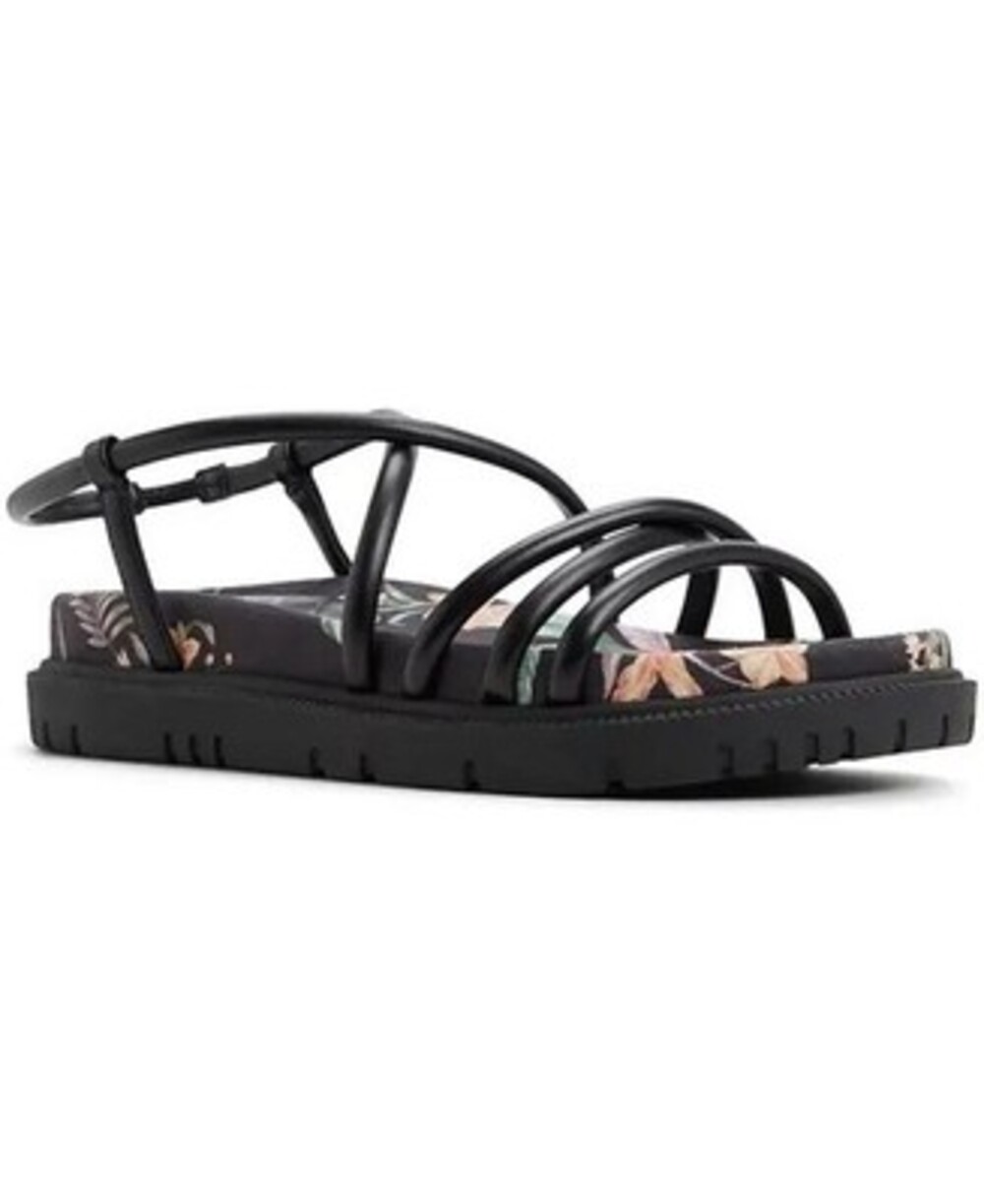 Roxy Brooke Floral Molded Strappy Sandals Women's US 7/EU 37.5 Black Multicolor